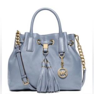Micheal Kors light blue bucket bag